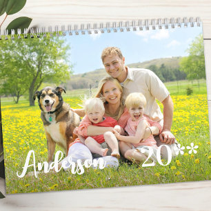 Calendrier Famille moderne Photos personnalisées simples 2026