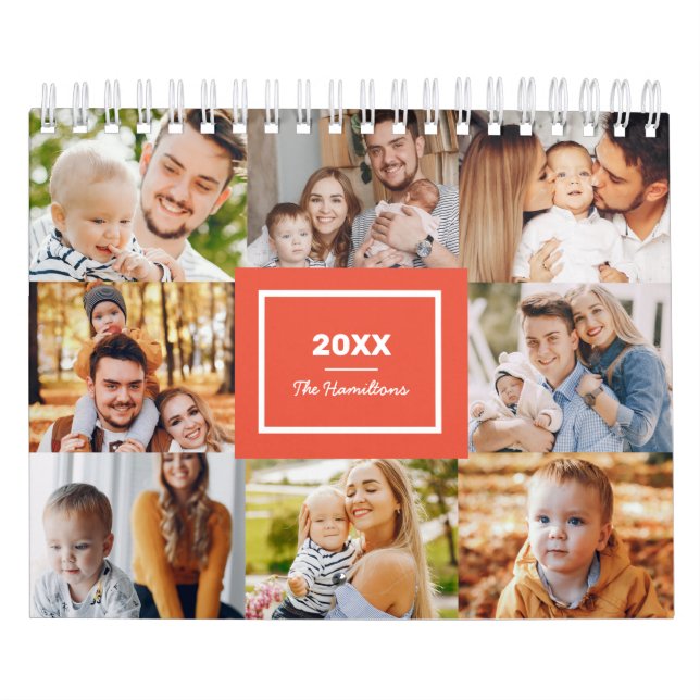 Calendrier Famille photo Collage Moderne 2025 (Protection)