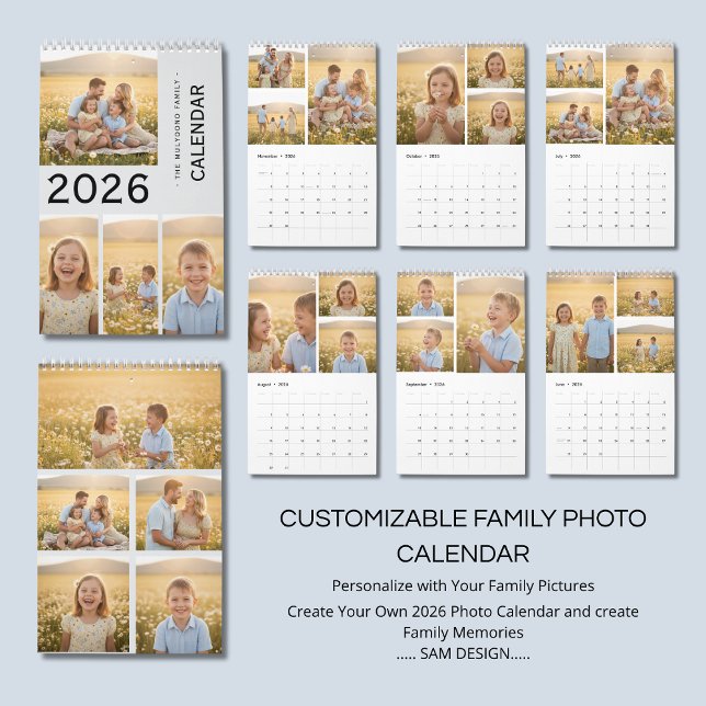 Calendrier Family Memories 2026 Photo Calendar | Cherish Ever (Créateur téléchargé)
