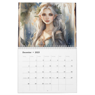 Calendrier Fée de bois Vintage Art nouveau Imaginaire Fae
