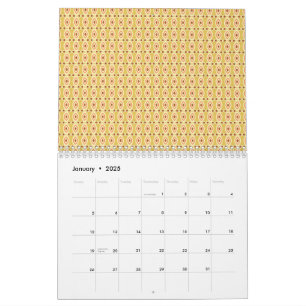 Calendrier Feuilles de papier d'emballage jaune, orange et ma