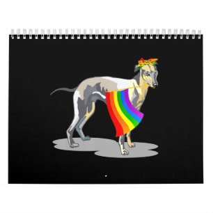 Calendrier Fierté Lgbt Drapeau Gay Be Lesbian Whippet Lover 