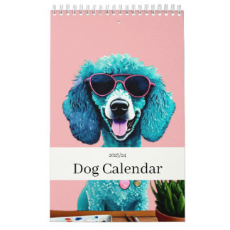 Calendrier Fille rose chien