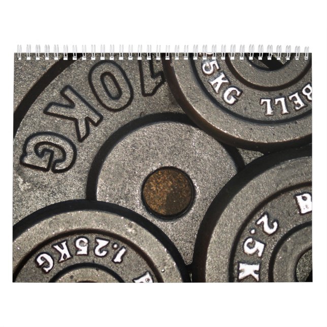 Calendrier Fitness Black Gym Weights (Protection)