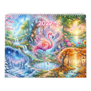 Calendrier Flamingo Fantastique Quatre Saisons Paysage de Rêv