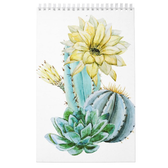 Calendrier Fleur de cactus jaunes (Protection)
