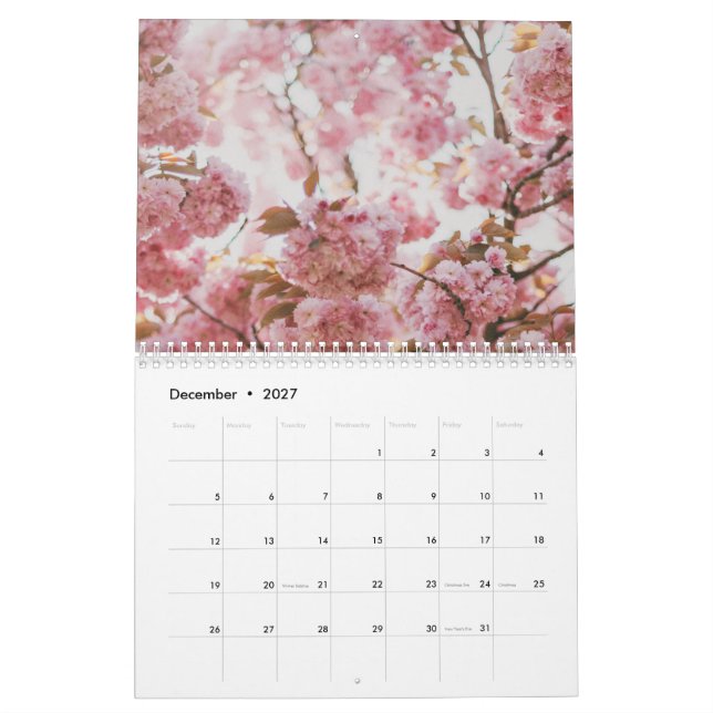 Calendrier Fleur rose (Dec 2027)
