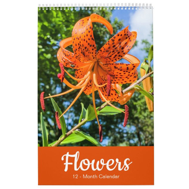Calendrier FLEURS 12 Mois Beau Floral (Protection)