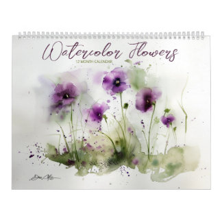 Calendrier Fleurs aquarelles 2