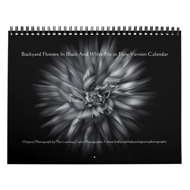 Calendrier Fleurs de jardin en noir et blanc n°20 Flow (Protection)