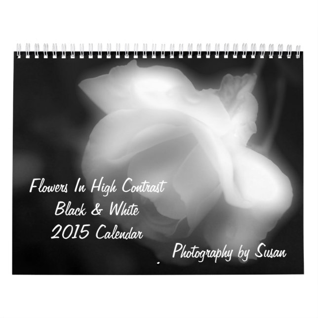 Calendrier Fleurs En Grand Contraste Noir Et Blanc (Protection)