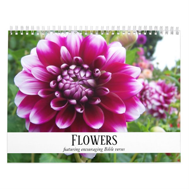 Calendrier Fleurs et encouragement des vers bibliques (Protection)