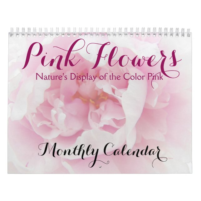 Calendrier Fleurs roses Nature Beauté Florale Photo (Protection)