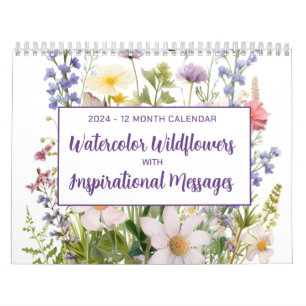 Calendrier Fleurs sauvages d'aquarelle aux inspirations relig