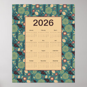 Calendrier floral 2026 Poster