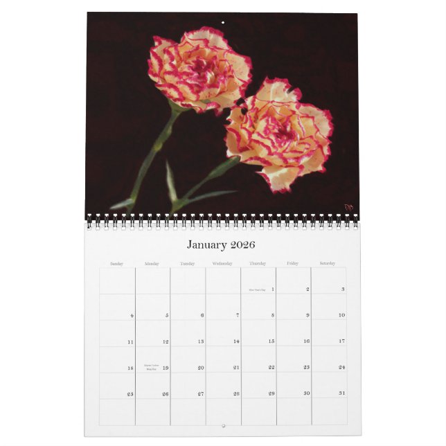 Calendrier floral de Naissance-Mois (Jan 2026)