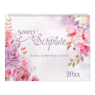 Calendrier Floral Simplement Écriture