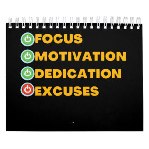 Calendrier Focus Motivation Dedication Excuses