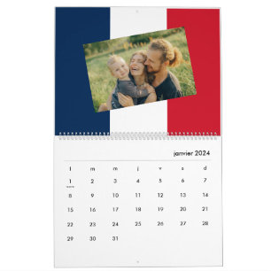Calendrier France   Ajoutez votre photo drapeau français 2025