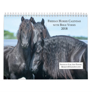 Calendrier frison de cheval avec des vers de bible