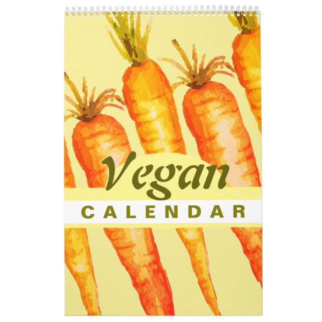 Calendrier Fruits et légumes colorés 2026 Vegan (Protection)