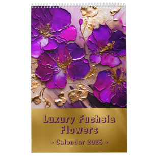 Calendrier Fuchsia Floral 2025 de luxe