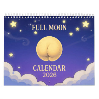 Calendrier Full Moon Animals 2026 Funny Wall Calendar