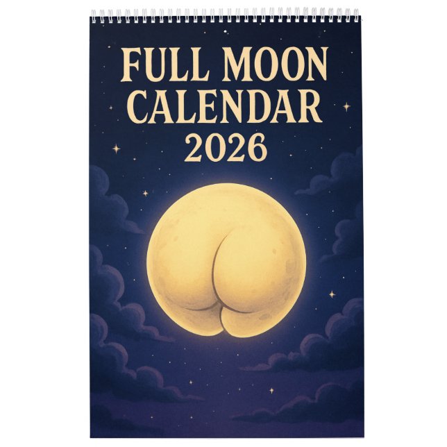 Calendrier Full Moon Animals 2026 Funny Wall Calendar (Protection)