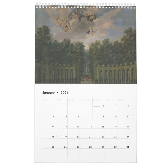 Calendrier Gardens of Versailles (Jan 2026)