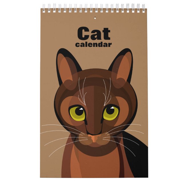 Calendrier géométrique illustré de chat (Protection)