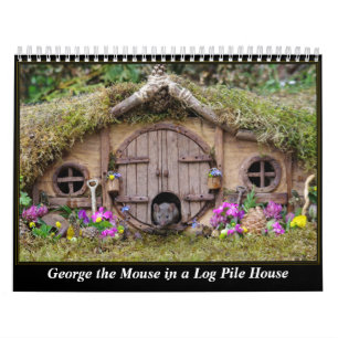 Calendrier George la souris dans une pile de log House 2022 c