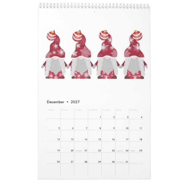 Calendrier Gnome (Dec 2027)