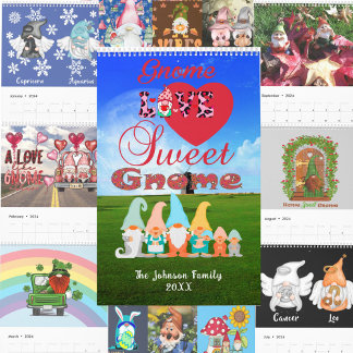 Calendrier Gnome Love Sweet Gnome Nom de famille Saison Vacan