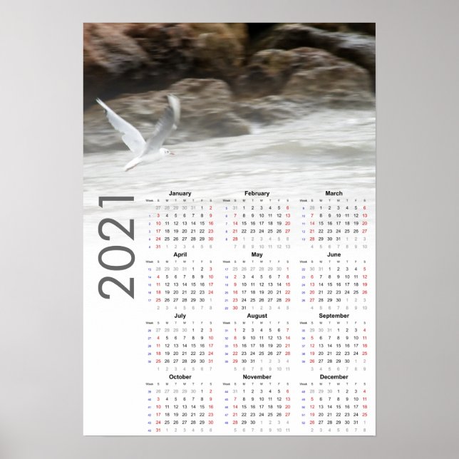 Calendrier Goéland 2021 Poster - dimanche en premi (Devant)