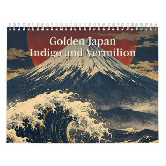 Calendrier Golden Japan Indigo and Vermilion Japanese Art