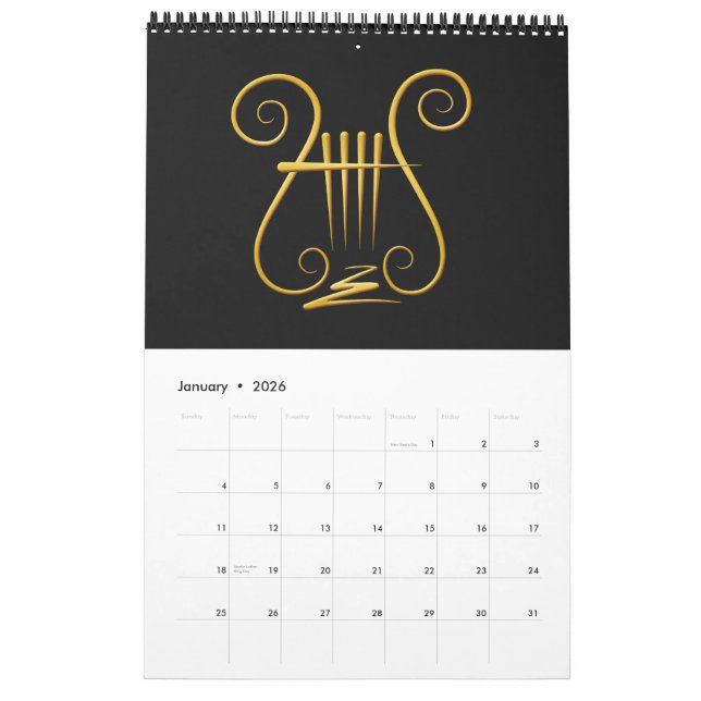 Calendrier Golden lyre (Jan 2026)