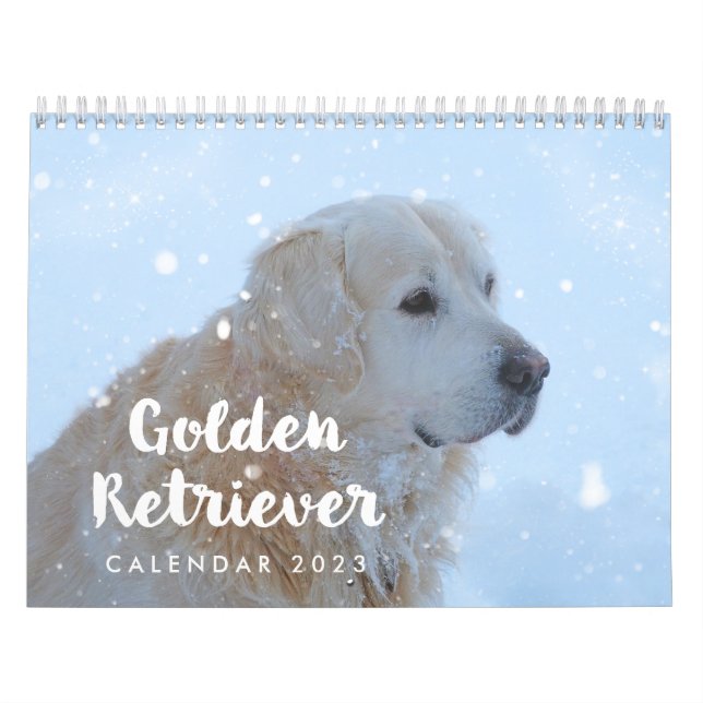 Calendrier Golden Retriever 2023 Personnalisé (Protection)