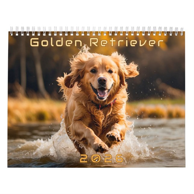 Calendrier Golden Retriever 2026 (Protection)