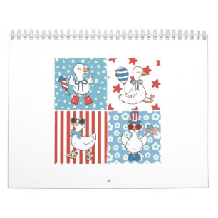 Calendrier Goose American Usa Flag Jour commémoratif 4 juille