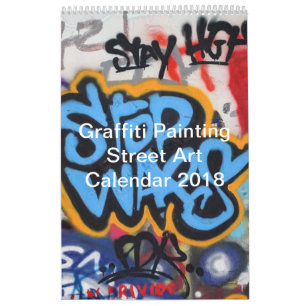 Calendrier Graffiti coloré Peinture Street Art 2018