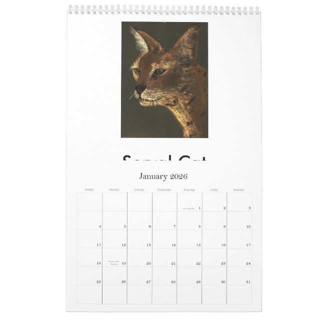 Calendrier Grands chats mis en danger (Jan 2026)
