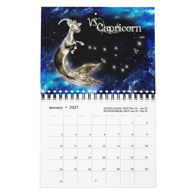Calendrier graphique Zodiac (Jan 2027)