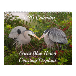 Calendrier Great Blue Heron Courting Displays Calendar