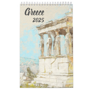 Calendrier grec des croquis 2025