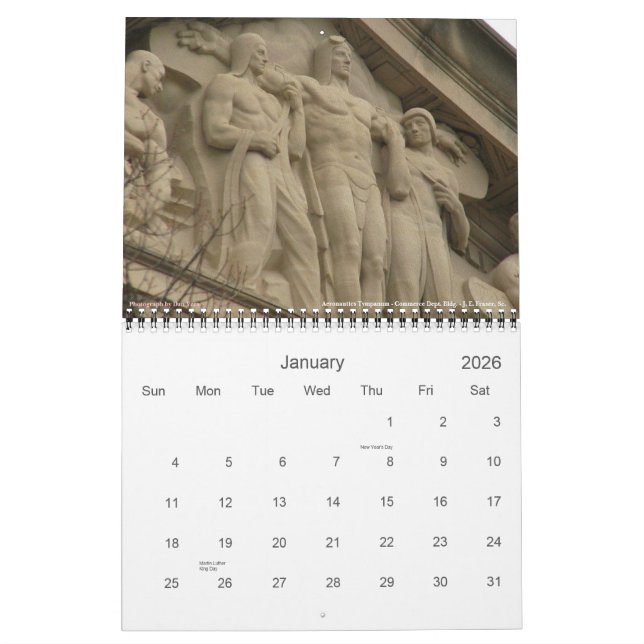 Calendrier Gros morceaux monumentaux de Washington, dc 2011 - (Jan 2026)