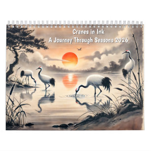 Calendrier Grues à l'encre – Un voyage à travers les saisons 