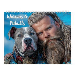 Calendrier Guerriers et héros de chiens Pitbull
