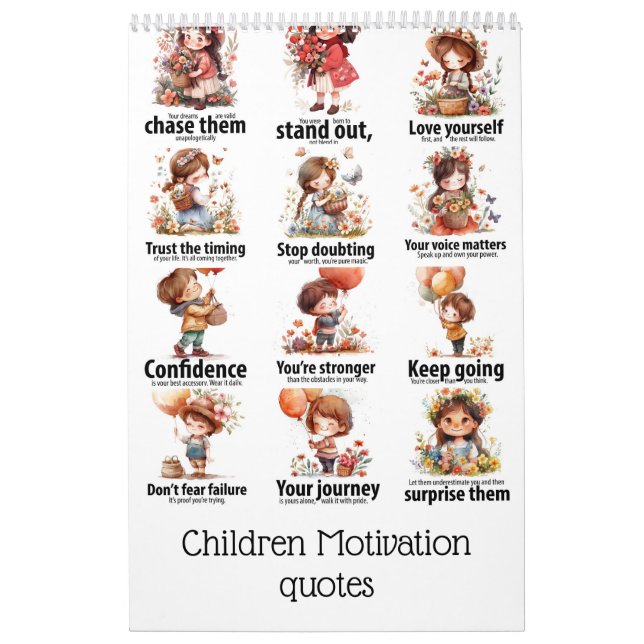 Calendrier Guillemets de motivation pour enfants (Protection)