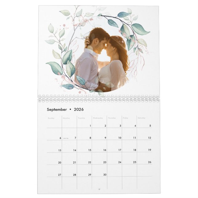 Calendrier Guirlande feuille d'Eucalyptus (Sep 2026)