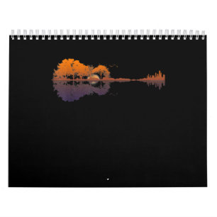 Calendrier Guitar Lake Shadow Love Guitar Gift Music Amoureux